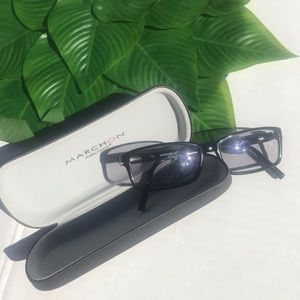Marchon Reading Glasses Eyeglasses Frames & Case